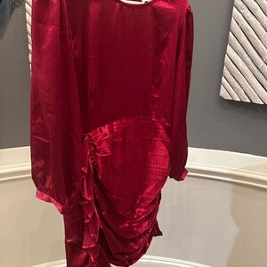 Entro Vibrant Red Satin Dress